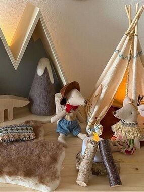 Retired Maileg Cowboy Mouse In Suitcase 2018 W/ Tag